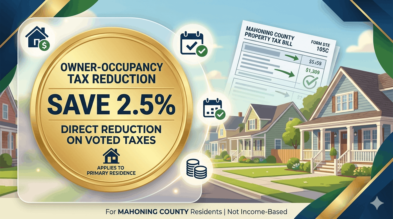 Mahoning County Owner-Occupancy Tax Reduction: How to Save 2.5% on Your Property Tax