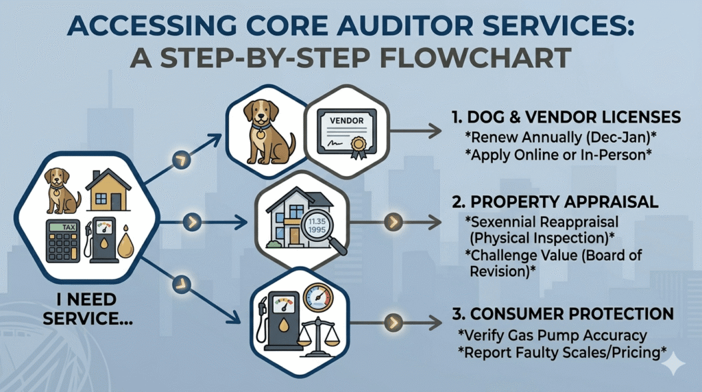 How to Access Mahoning County Auditor Services Flowchart