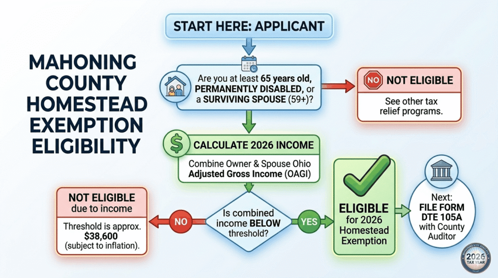 Mahoning County Homestead Exemption Eligibility 2026 flowchart